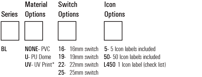 Backlit LED switch Label Kit