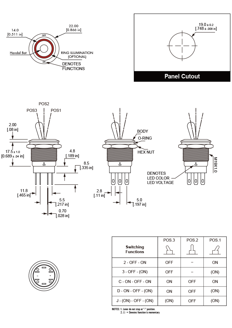 Specification of LT19 Anti vandal toggle switch