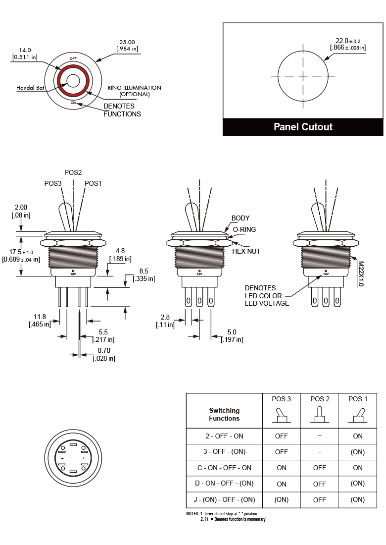 Specification of LT22 Anti vandal toggle switch