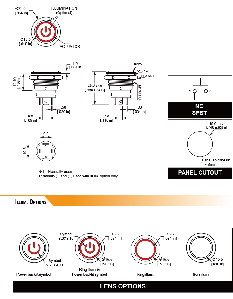 L19D Low Profile High Current Anti-Vandal Switch