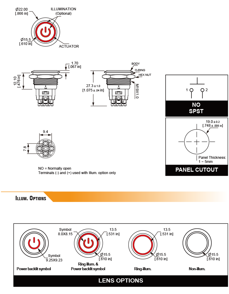 L19D Low Profile High Current Anti-Vandal Switch